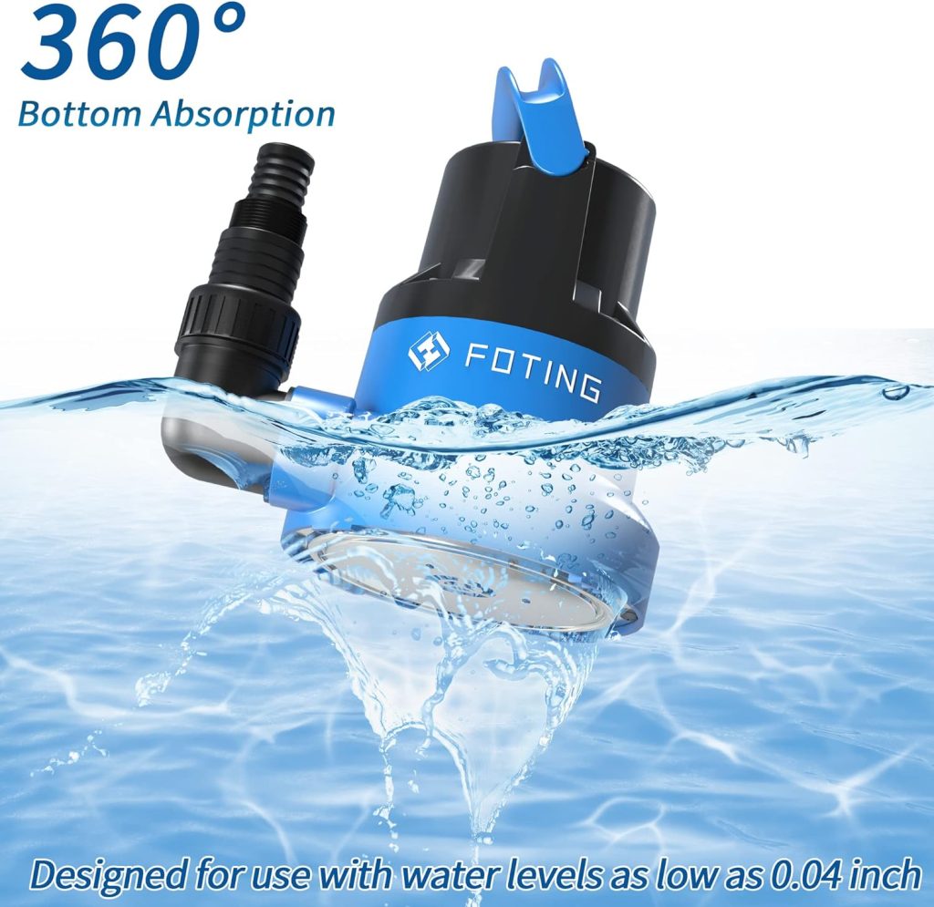 FOTING 1 HP Stainless Steel Sump Pump, 3434 GPH 31ft Water Pump with Float Switch, Submersible Utility Pump for Basement Swimming Pool Draining Pond Garden Watering Hot Tub Tankless Water Heaters FOTING 1 HP Stainless Steel Sump Pump, 3434 GPH 31ft Water Pump with Float Switch, Submersible Utility Pump for Basement Swimming Pool Draining Pond Garden Watering Hot Tub Tankless Water Heaters
